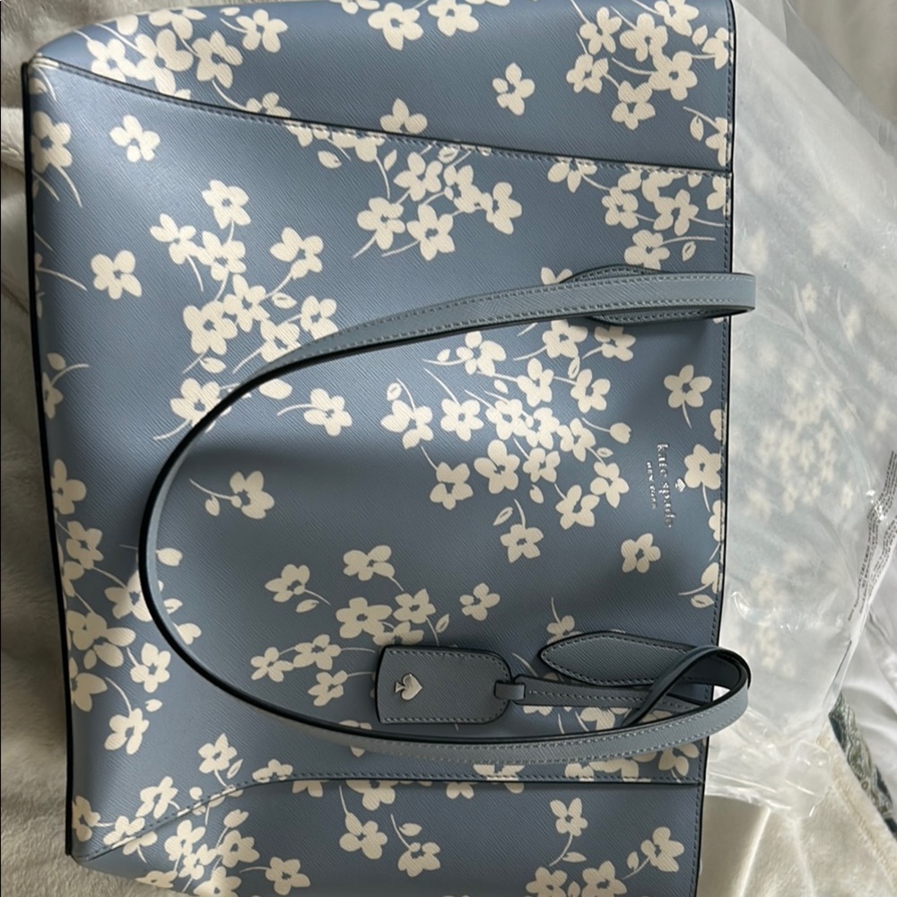 Kate Spade Blue Floral Tote Bag with matching wallet